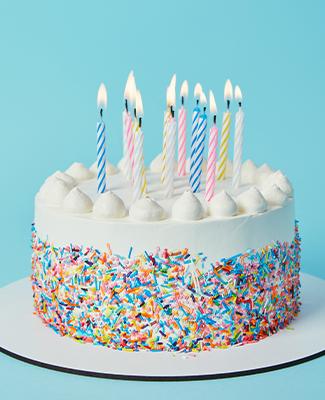 레인보우 스프링클 케이크